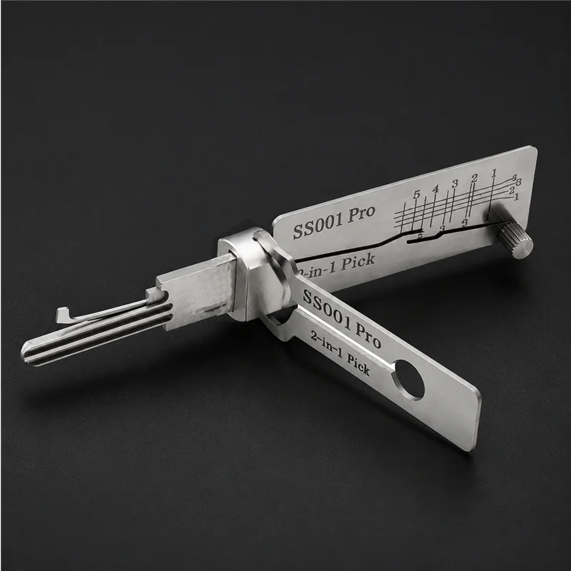 Schlüsseldienst-Reparaturwerkzeuge SS001 SS002 Pro 2-in-1 Schlüsseldecoder-Set, Doppelte Gerade Nut Schlüsseldekodierungs- und Entriegelungswerkzeug-Set