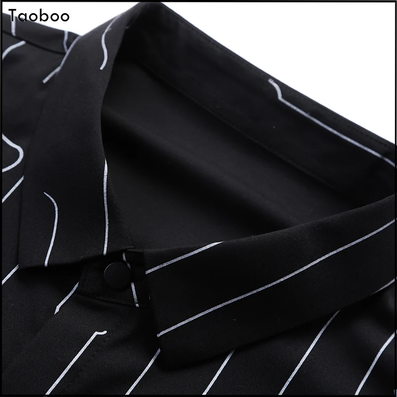 Taoboo 2022新西海岸スタイルストライプ男性のシャツファッションビジネススリムフィット紳士服トップグレード男性