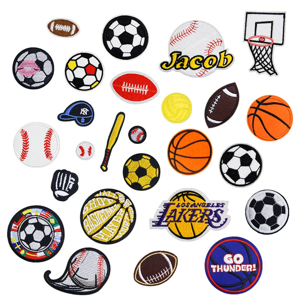 

Ball Sports Equipment Iron On Patches Soccer Ball Embroidered Black White Ball for Clothes Badge Garment DIY Apparel Accessories
