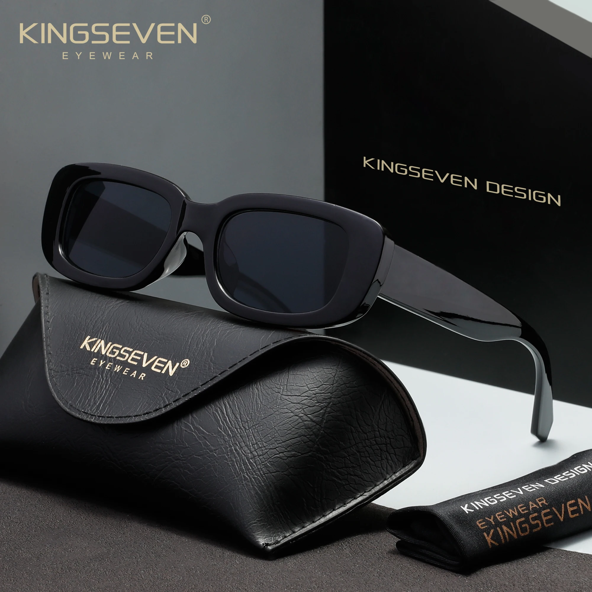 KINGSEVEN Sonnenbrille für Damen und Herren, UV400, Blendschutz, Outdoor, Casual, Fahren, Trendige Modebrille, Ovale Brillengestelle