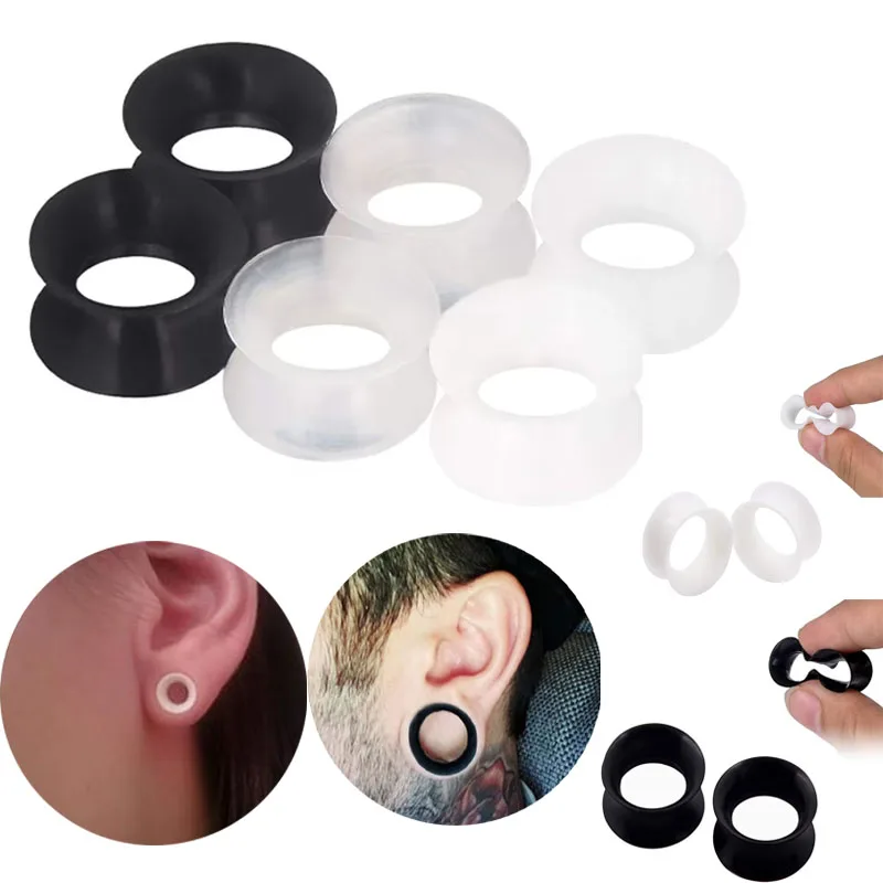 

Ultra Thin Silicone Flexible Flesh Tunnel Expander Stretching Gauge Earlets Plug Set Gauges Kit 6-25mm mix 10 size wholesales