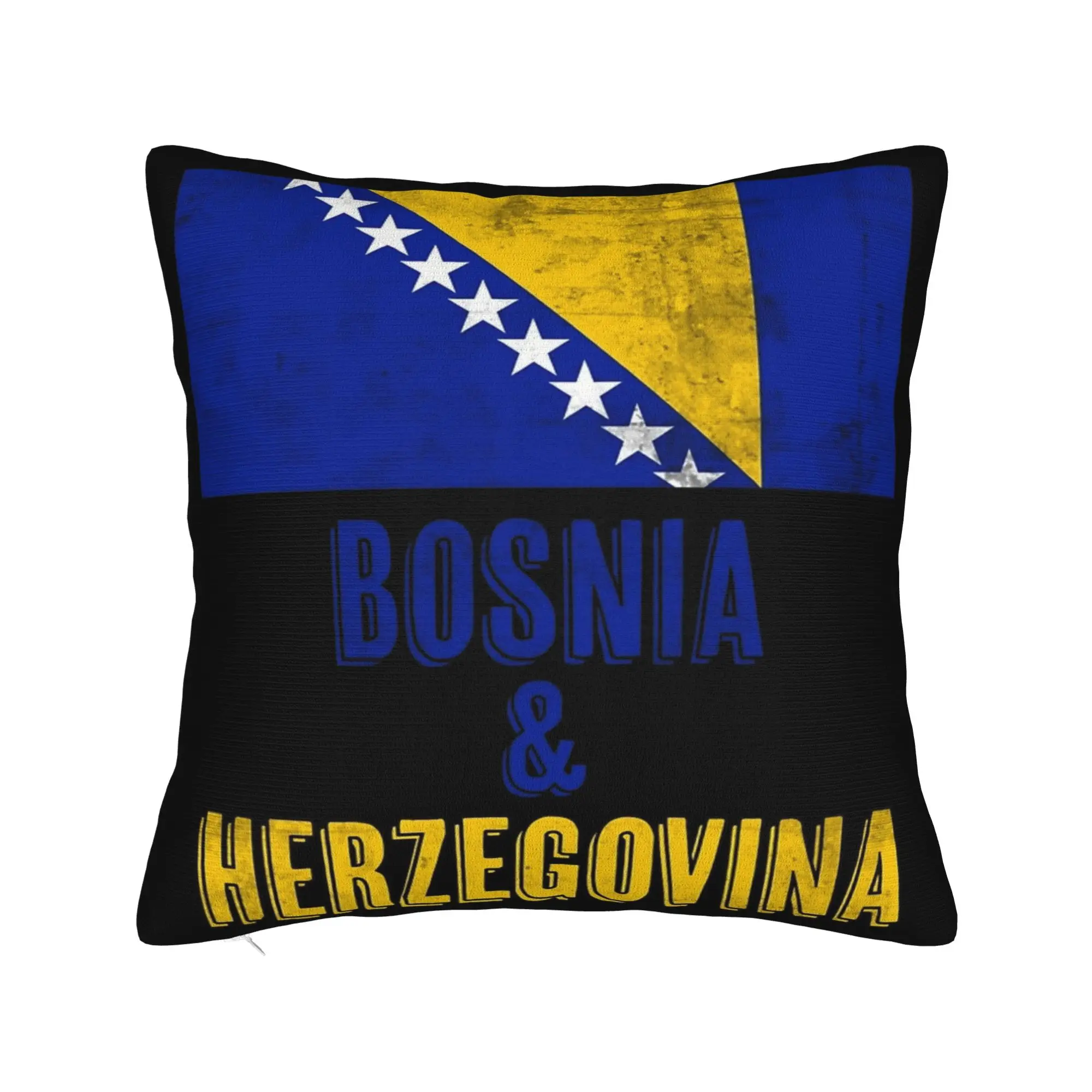 Decorative Pillowcase Bosnia and Herzegovina Flag Merchandise Home  Pillow Case Cover Square Multi-Size