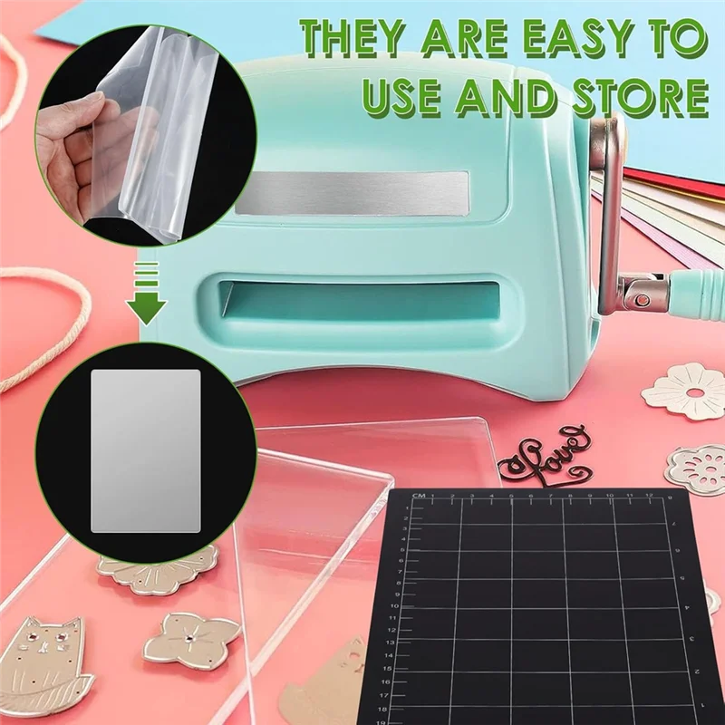 

YWDZ-3Pcs Clear Die Cutting Pads, Die Pad Set Reusable Magnetic Shim And Acrylic Cutting Pad Set For Most Die Cutting Machine