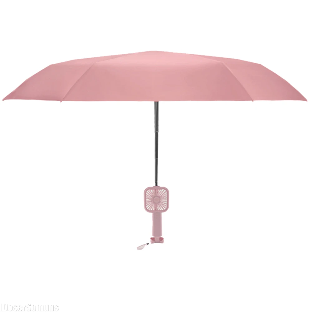 2024 NEW Mini Parasol Umbrella with Charging Fan for Summer Paraguas UV Isolation Women Men Gift