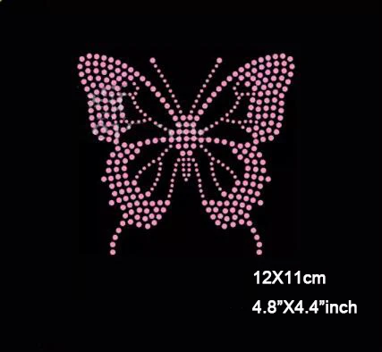 6pcs/lot(12x11cm)Butterfly Pattern Rhinestone Motif Hot Fix Rhinestone for Garment Iron on Heat Transfer Sewing(SSA-3536)