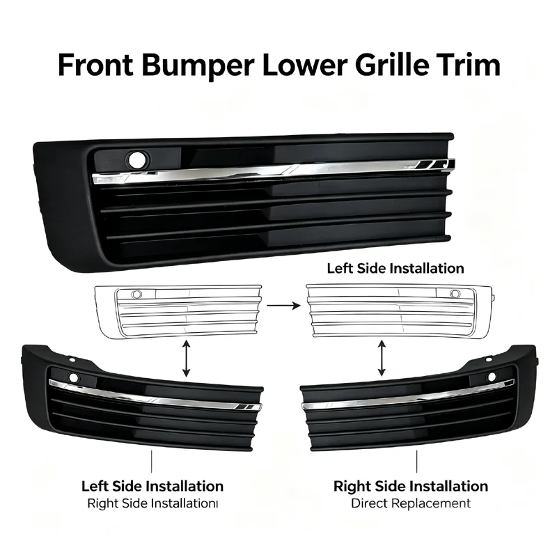 Front Bumper Lower Grille Molding Chrome Trim For VW Multivan T6 2016-2019