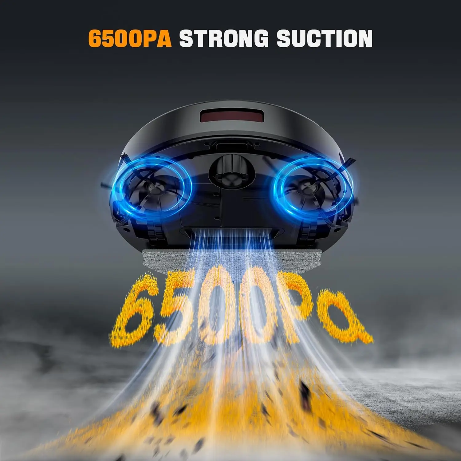 Smart Robot Vacuum & Mop, 6500Pa Suction, 200Min Runtime, App/Voice Control, Auto Carpet Boost, Ideal for Pet Hair view 4