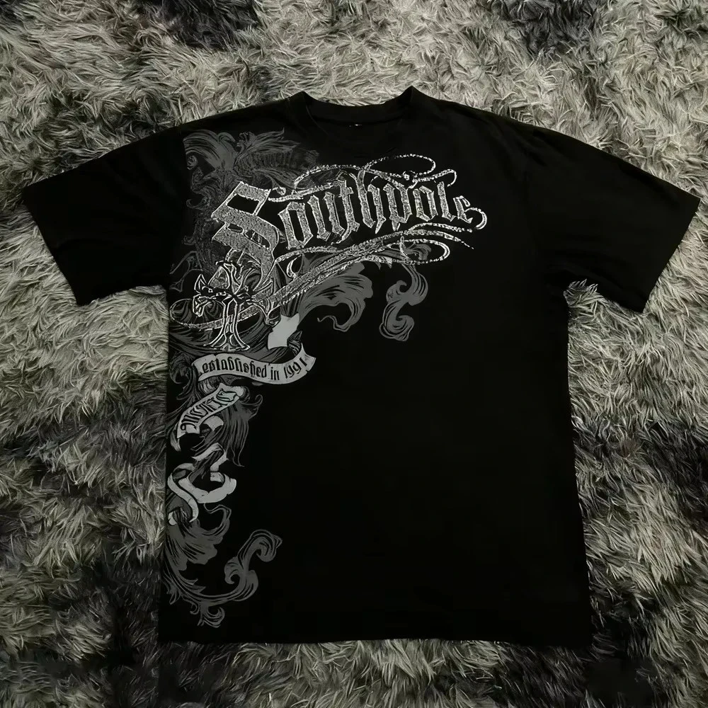 Camiseta estilo gótico Southpole, camiseta gráfica 100% algodón, ropa de calle de verano para hombres y mujeres