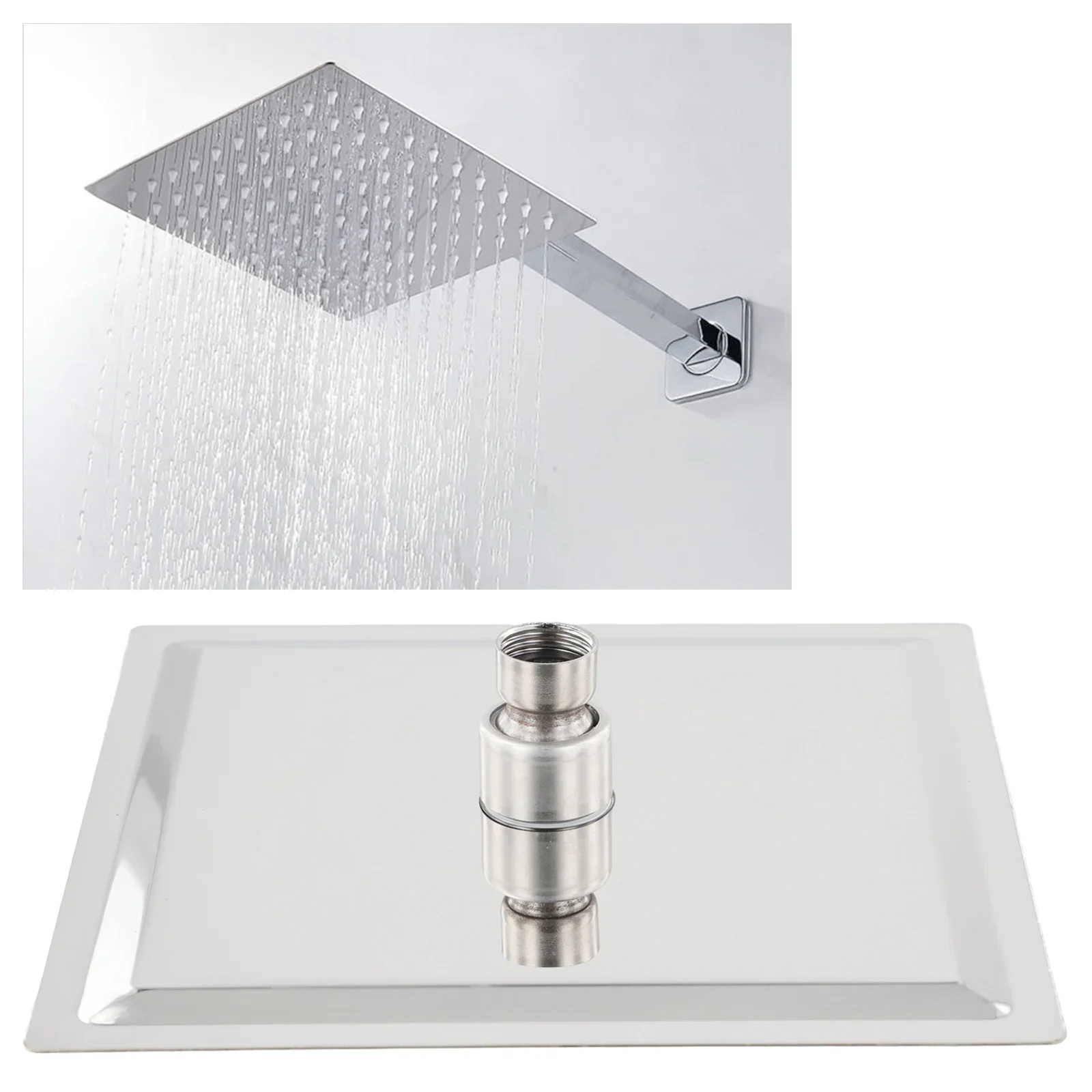 8 Inch Large R===d/Square Showe=verhead= Rainfall Show=H====ead Chrome Stainless Steel Shower Heads Head Rain Bathroom