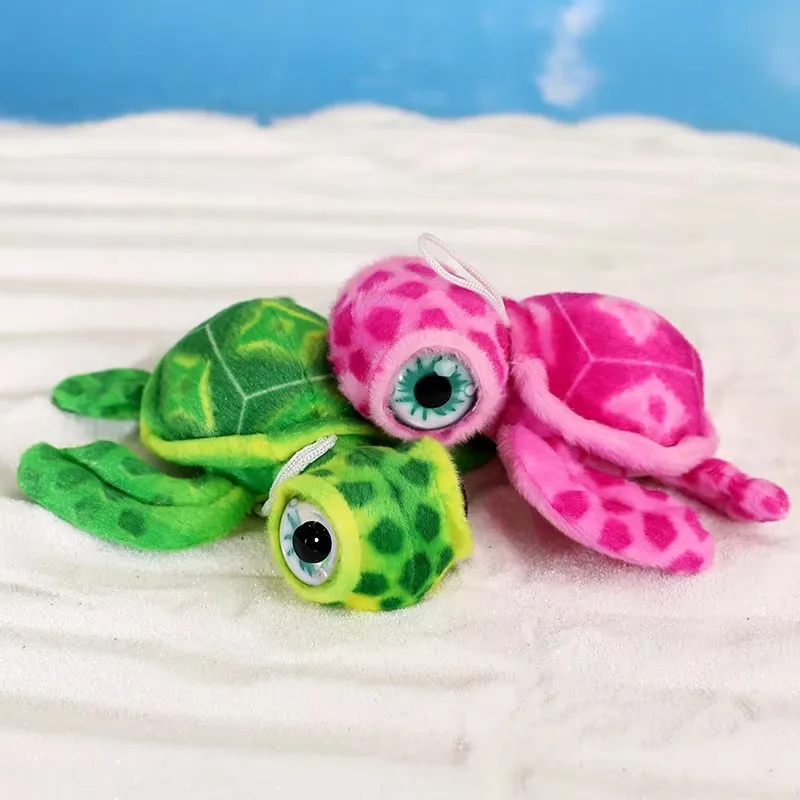 Realistic Tortoise Plush Toys Pendant Sea Turtle Soft Cute Keychain Animal Doll Stuffed Keyring Car Bag Pendant Children Gift