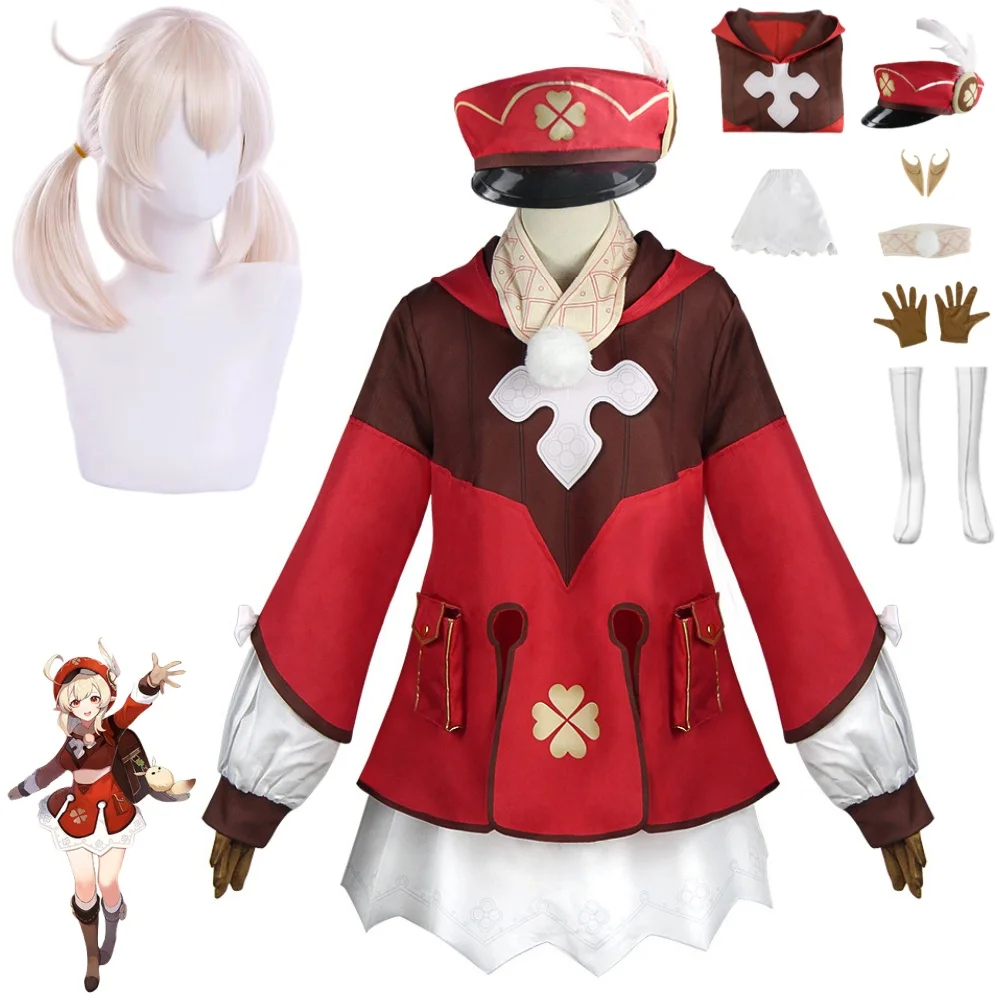 

Game Genshin Impact Klee Spark Knight Cosplay Costumes Girls Cosplay Halloween Carnival Party Outfit Women Sets