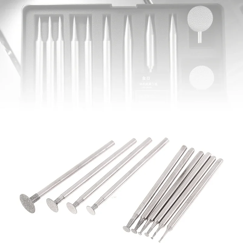 

10/20 шт., шлифовальная насадка, аксессуар Dremel, 2,35 мм, ультратонкая Т-образная головка, хвостовик, алмазная точка, камень, нефрит, резьба, польская гравировка, инструмент