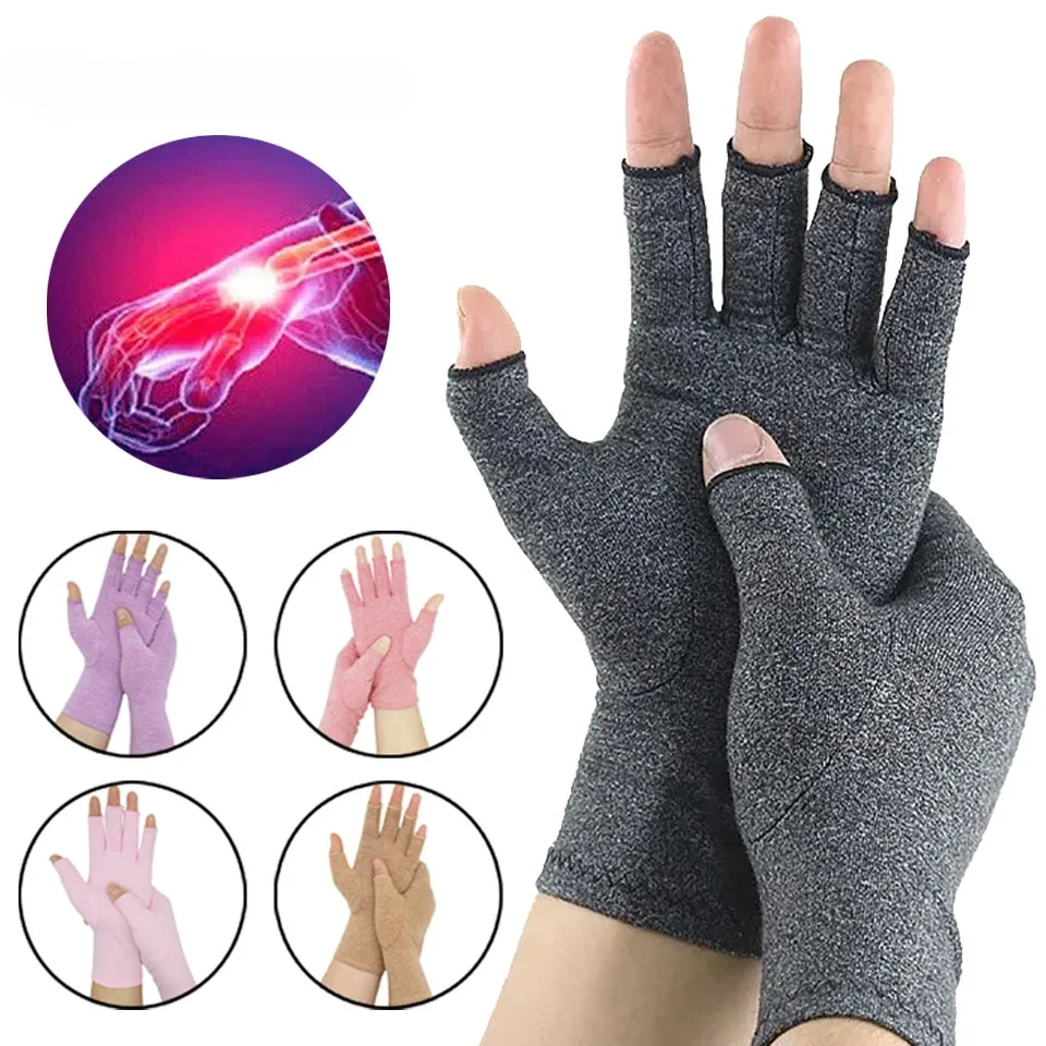 1 Pair Compression Arthritis Gloves Wrist Support Joint Pain Relief Hand Brace Women Men Therapy Wristband Compression Gloves