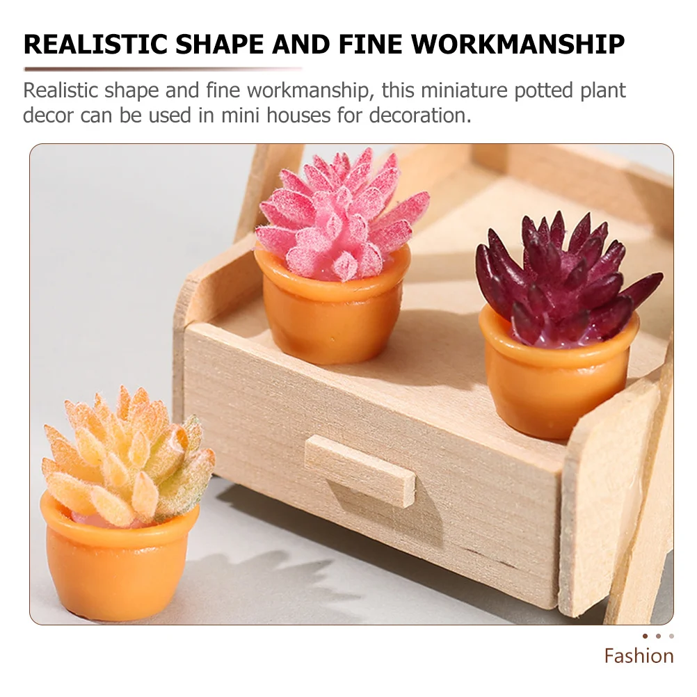 

12 Pcs Succulent Decorations Potted Plants Garden Ornament Bowl Mini Resin Child Indoor