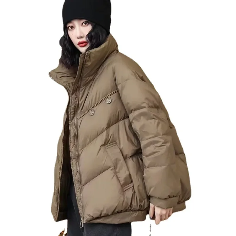 New Arrival Short Down Coat for Women Lightweight and Warm White Duck Down Jacket Women Stand Collar Puffer Jacket JK-026