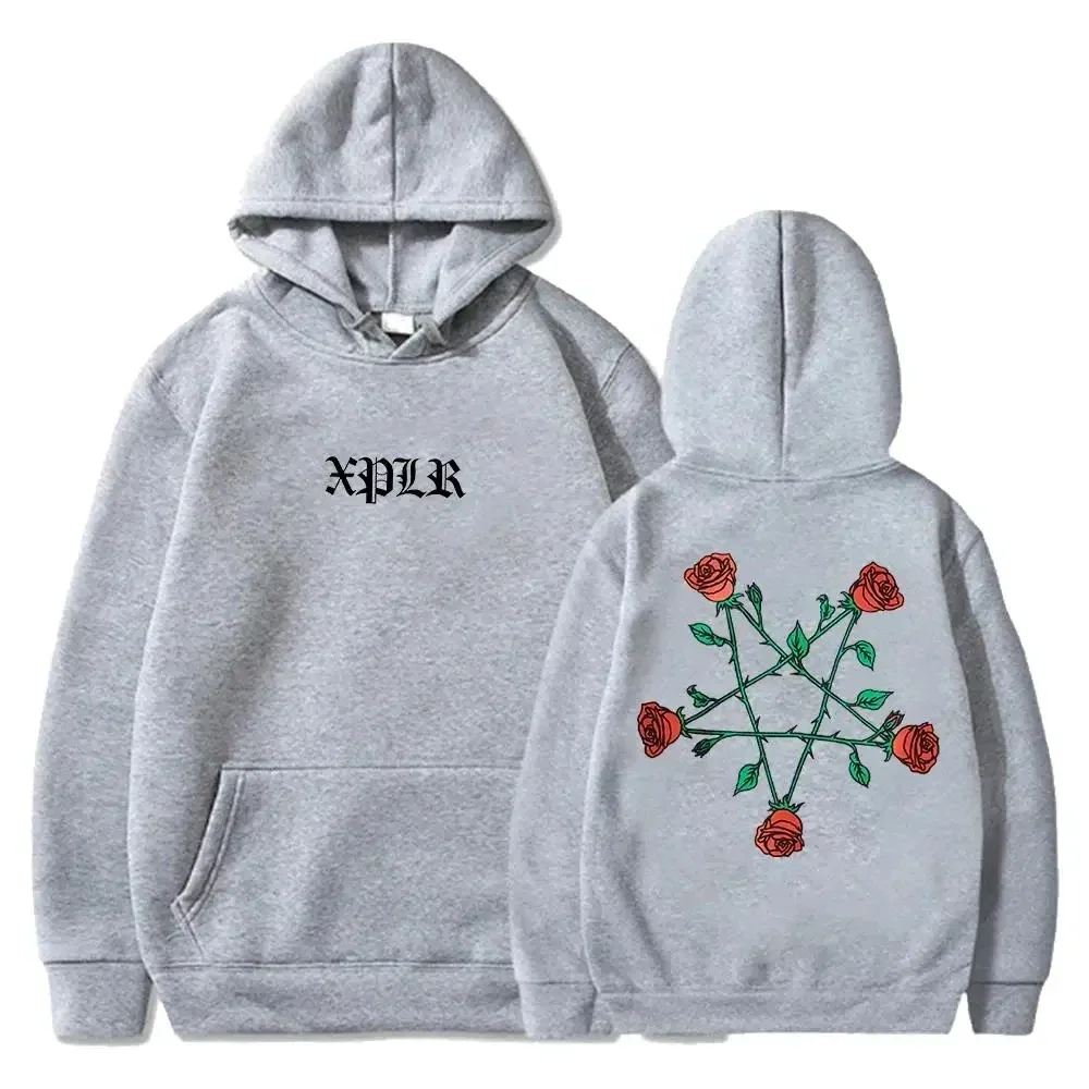 Herbst- und Winter-XPLR Sam And Colby Fünfzackiger Stern Rosen-Sweatshirt, Couples Merch Street Herren- und Damen-Kapuzenpullover – Detail 6