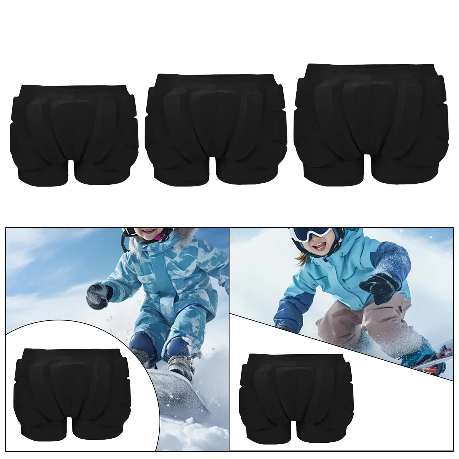 

Kids Butt Pad Shorts Skating Protective Gear Hip Protection Tailbone Protective Padded Shorts for Soccer Goaltenders Skiing