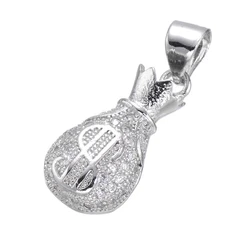 Juya Micro Pave Zircon 18K Gold Plated Copper Moneybag Pendants For DIY Women Charms Necklace Bracelet Making