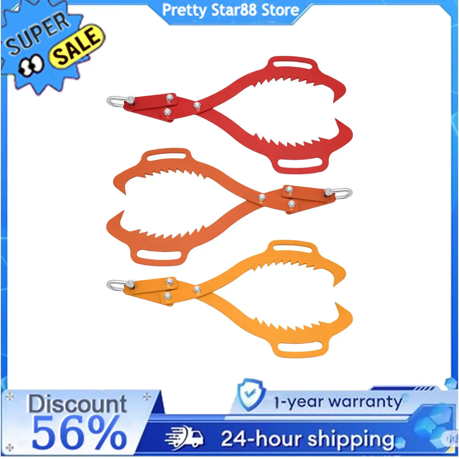 

Anti-slip Hook Heavy Duty Grapple Timber Claw Carbon Steel Clamp 0-30inch Forestry Pliers Log Lifting Tongs Rustproof 7KG
