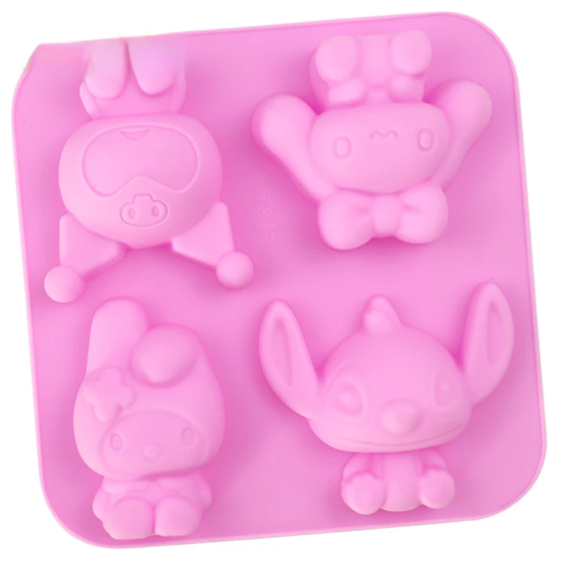 Melody Cartoon Combination Silicone Cake Chocolate Pudding Biscuit Mold DIY Handmade Soap Mold Mini Baking Black Rice Shape