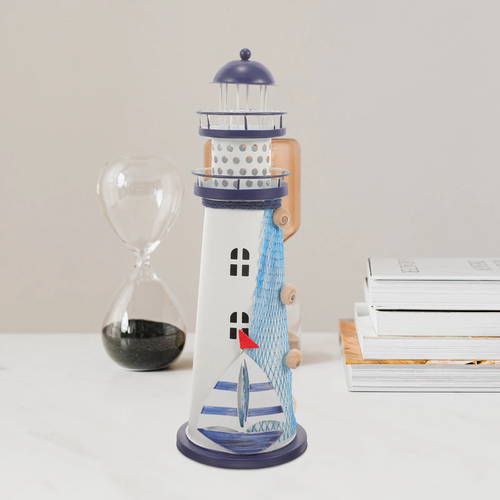 

Ocean Lighthouse Decorations Tall for Home Mediterranean Ornaments Desk Lamp Nautical Centerpiece Lamps Bedrooms Desktop Living