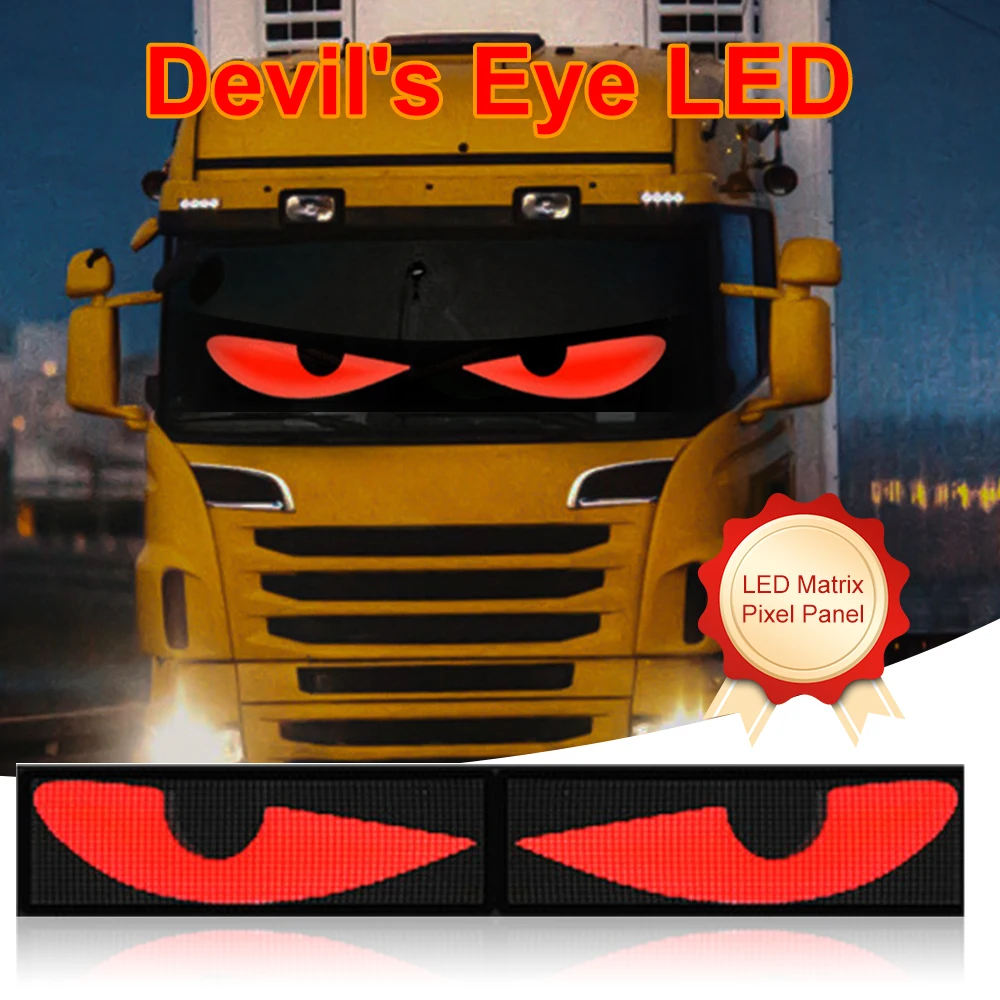

NEW Truck LED Eye Sign Remote Control scrolling Animation LED Matrix Pixel Panel Remote Control Flexible Display Light