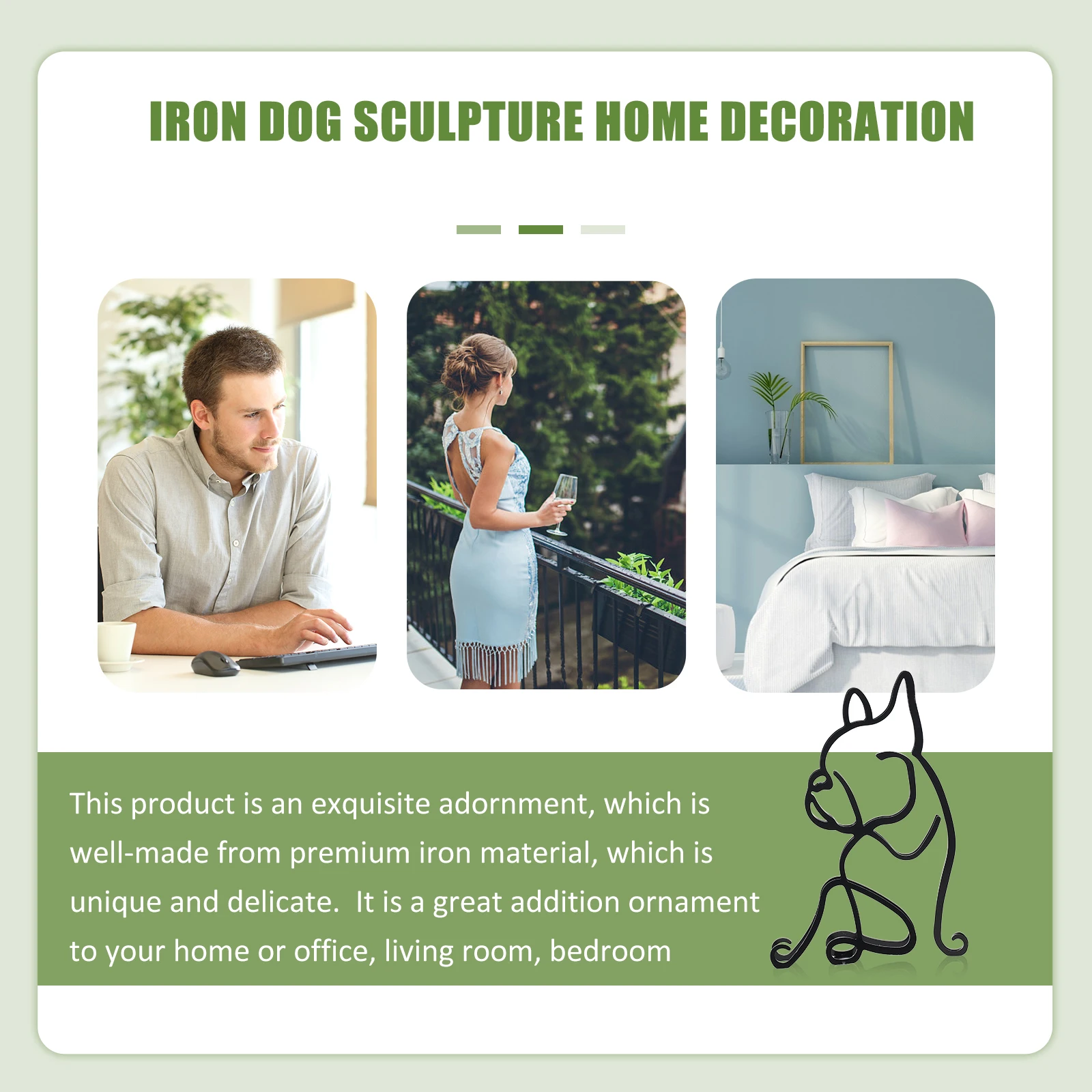 

1pc Iron Craft Animal Design Desktop Ornament Home Creative Adornment Unique Black Desktop Decor For Office Living Room Festival