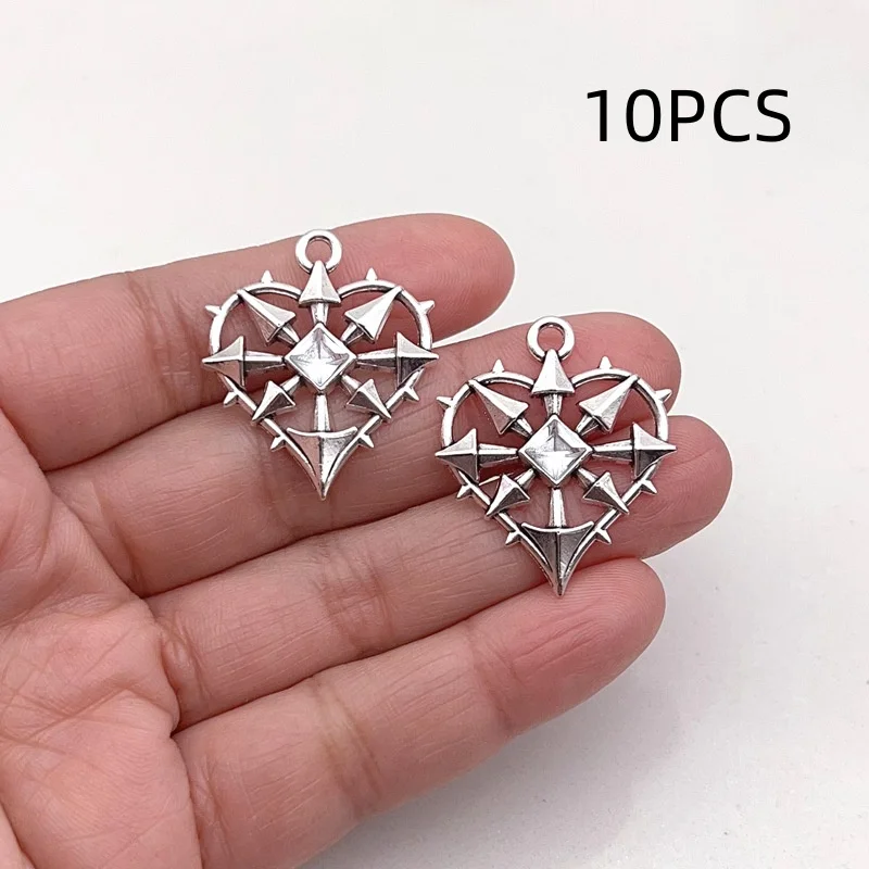 8/10PCS Personalized Gothic Arrow Heart piercing Earrings Necklace Pendant Halloween Thorn Love DIY Jewelry Accessories view 4