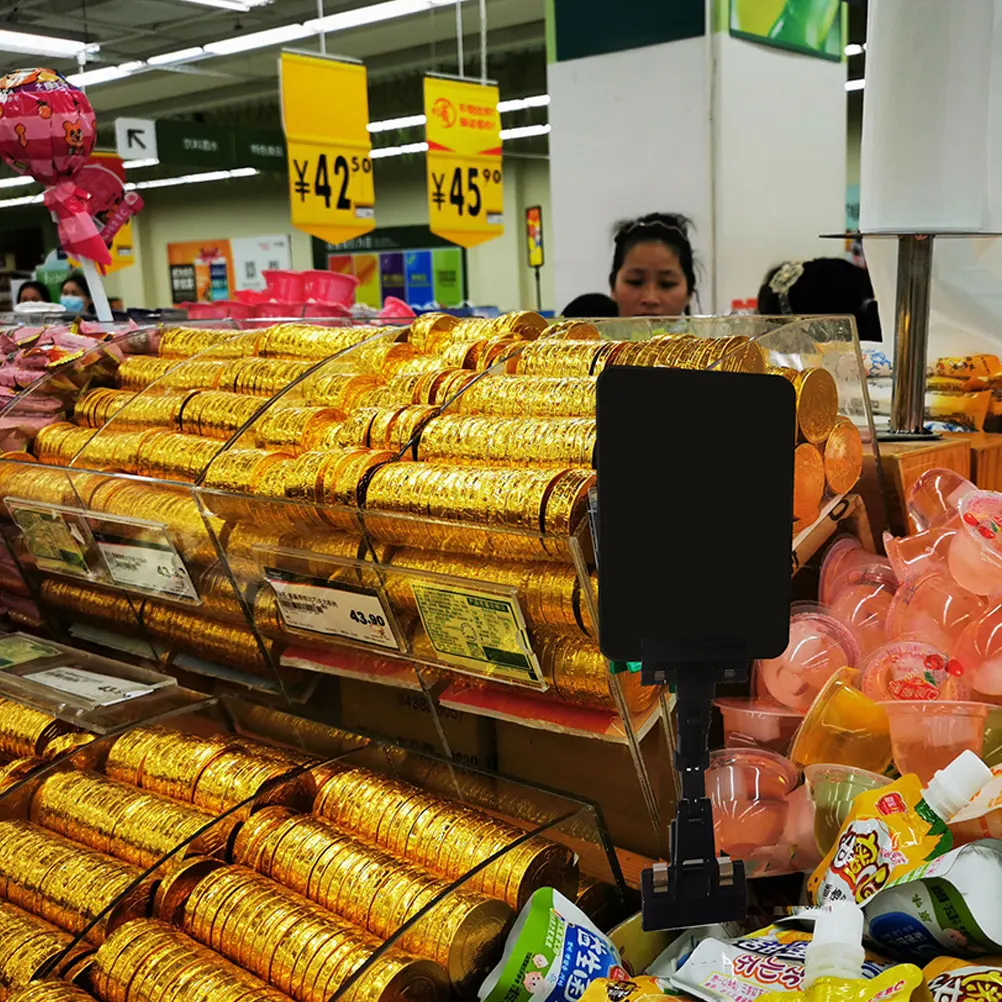 

1 set Price Tag Holders Black Clips Boards Reusable ABS Material Label Bulk Food Display Supermarket Storage ganizer