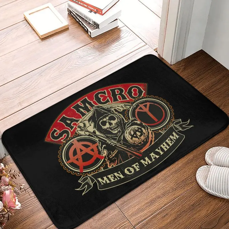 Custom Sons Of Anarchy Doormat Anti-Slip Entrance Kitchen Floor Door Mat The Death Reaper Bedroom Balcony Rug Carpet Footpad