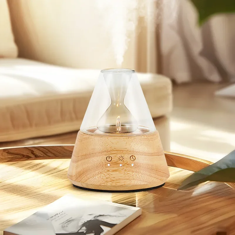 Rechargeable Essential Oil Diffuser Waterless Operated Aromatherapy Diffuser for Home Wood and Glass Aroma Diffuser Scent Machin