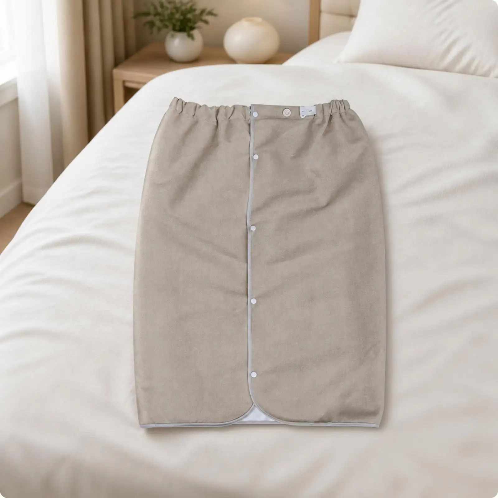 Adult Waterproof Incontinence Skirt Reusable Polyester Protective Garment Front Fastener Opening Absorbent Knitted Layer for