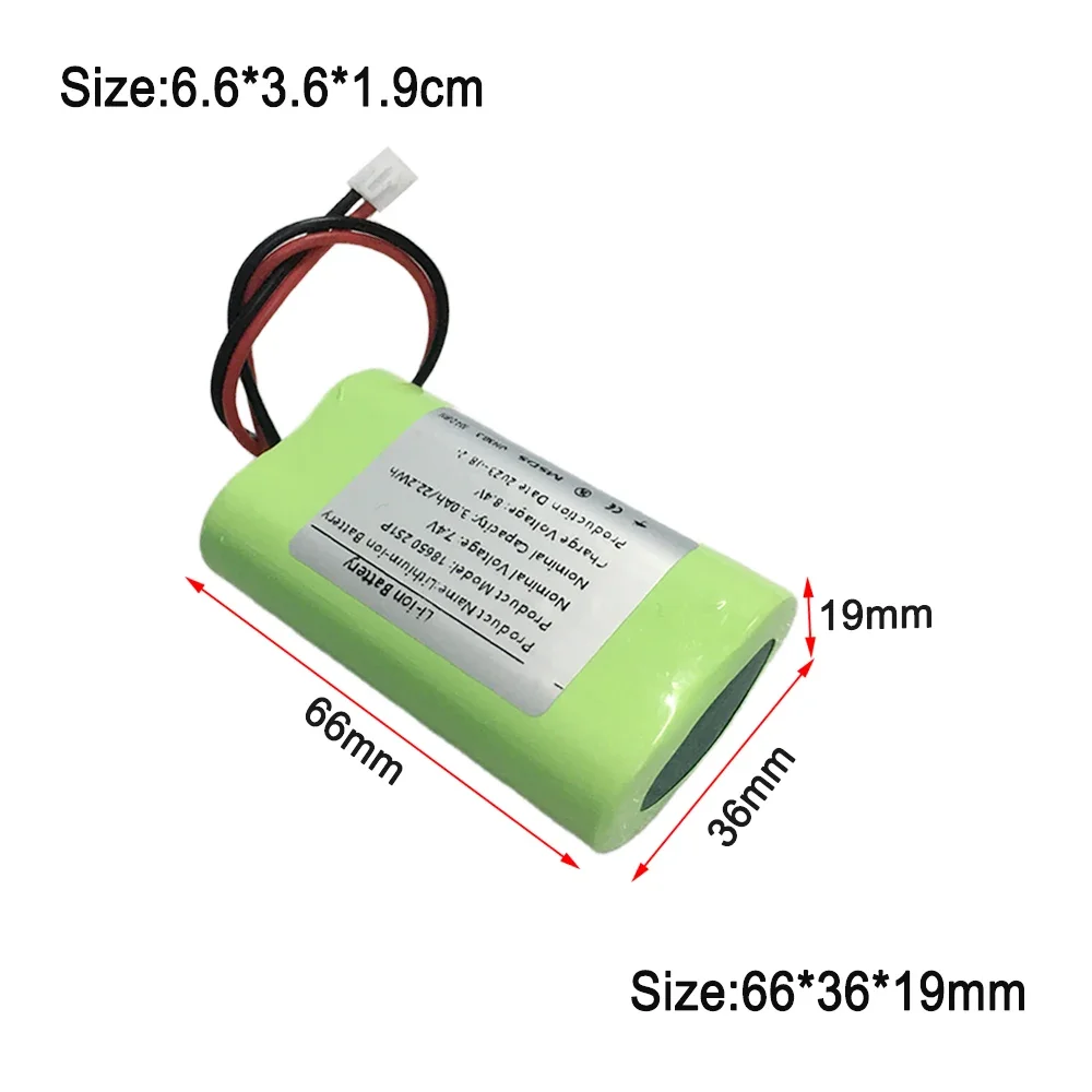 Batterie au lithium aste, cellule pour haut-parleur mégaphone, banque d'alimentation, petit lecteur, prise RC + 2P, 7.4V, 3Ah, 2S1P, 18650, 3000mAh, nouveau