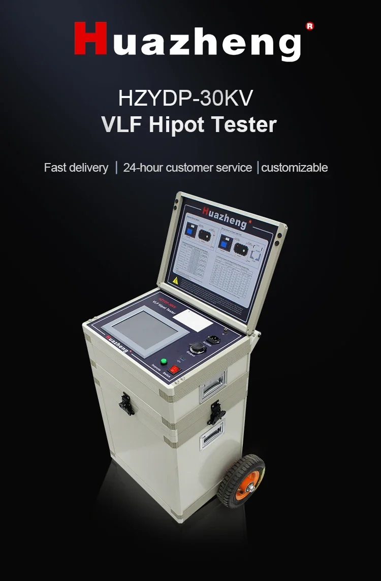 Huazheng HZYDP Series 0.1Hz 30kV 50kV 80kV Very Low Frequency High Voltage AC Potential VLF Cable Hipot Tester