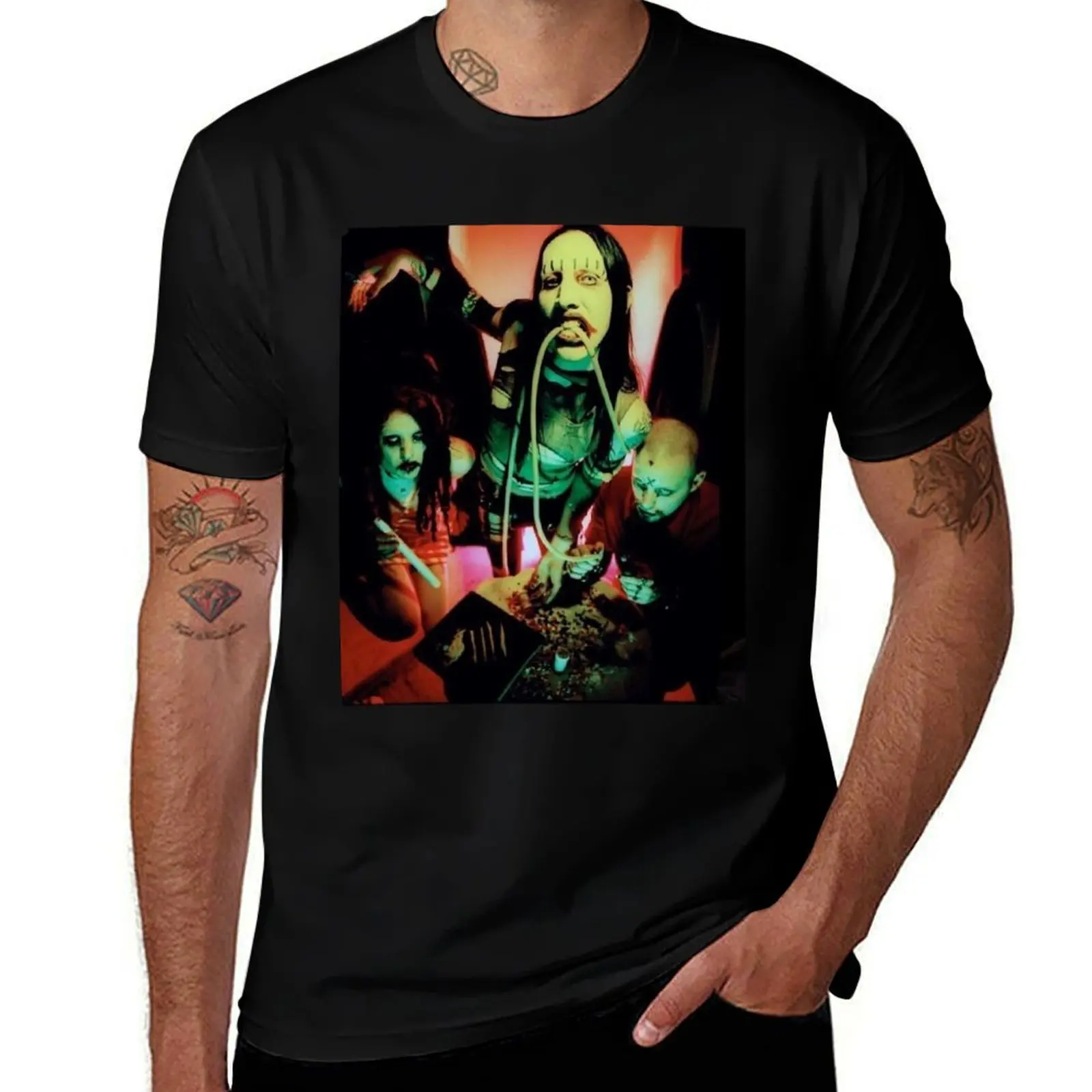 

manson and the spooky kids Stic T-Shirt t shirts for man cotton soft man t shirts cotton T-Shirt