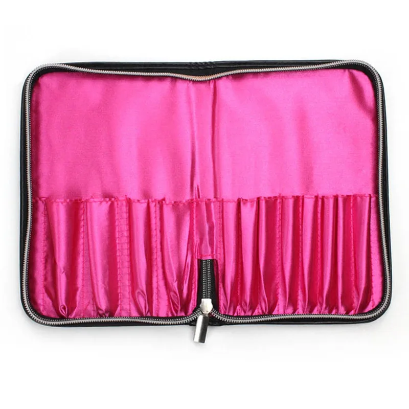 Handmade 12-Hole Makeup Brush Bag Portable Storage Organizer with Zipper for Makeup Tools