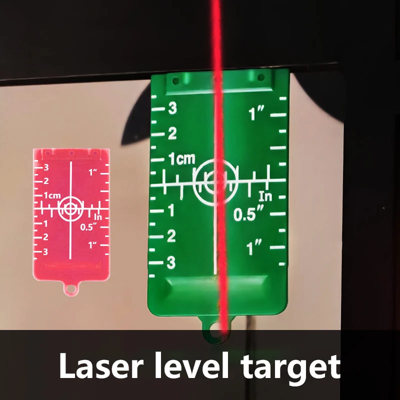 Red/Green Line Beam Distance Plate Vertical/Horizontal Laser Level Target Card Magnetic Inch/cm Leveling Board Tool Accessories