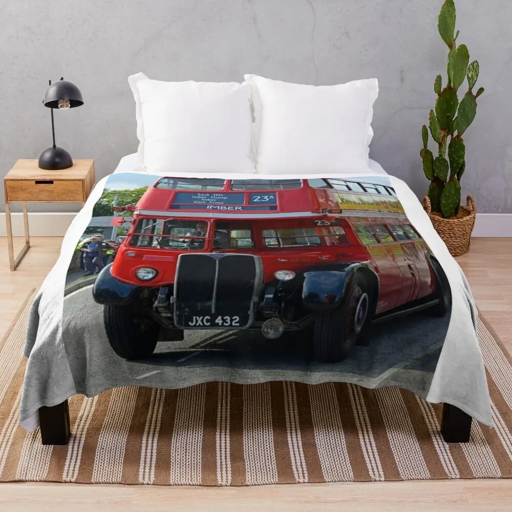 

Vintage AEC London bus at Imber Throw Blanket Long Lasting Soft Plush Blanket for Daily Use