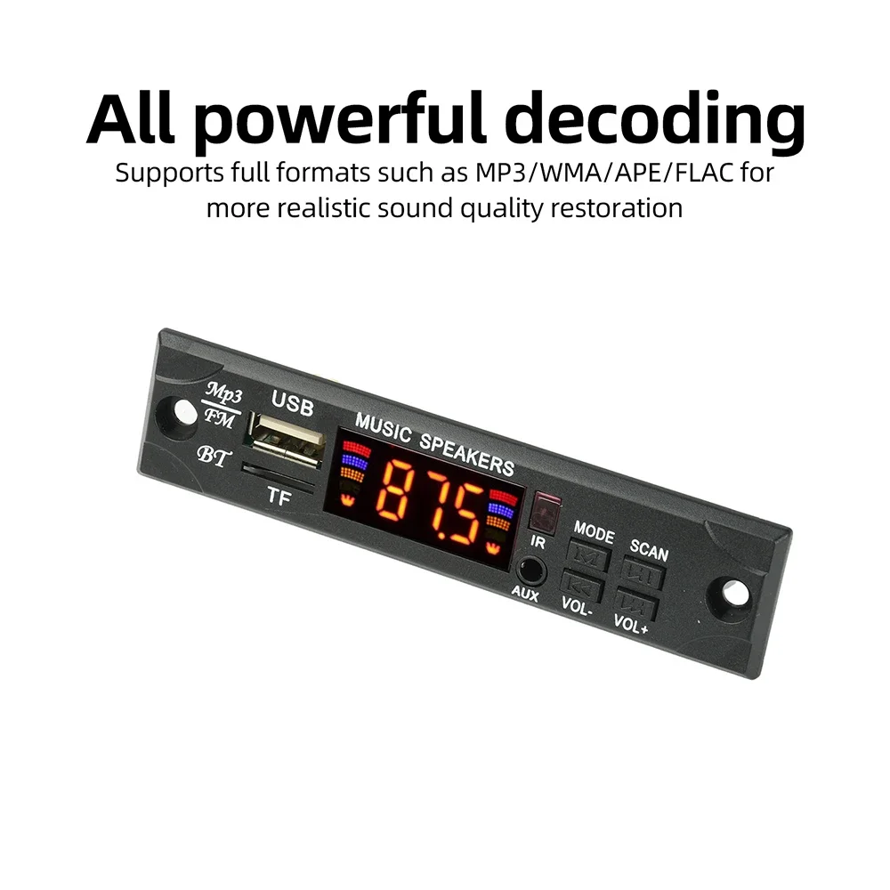 Bluetooth MP3-Audio-Decoder-Board 12V DC mit LED-Display, Fernbedienung, verlustfreier Multi-Format-Unterstützung für Auto-Audio – Detail 16