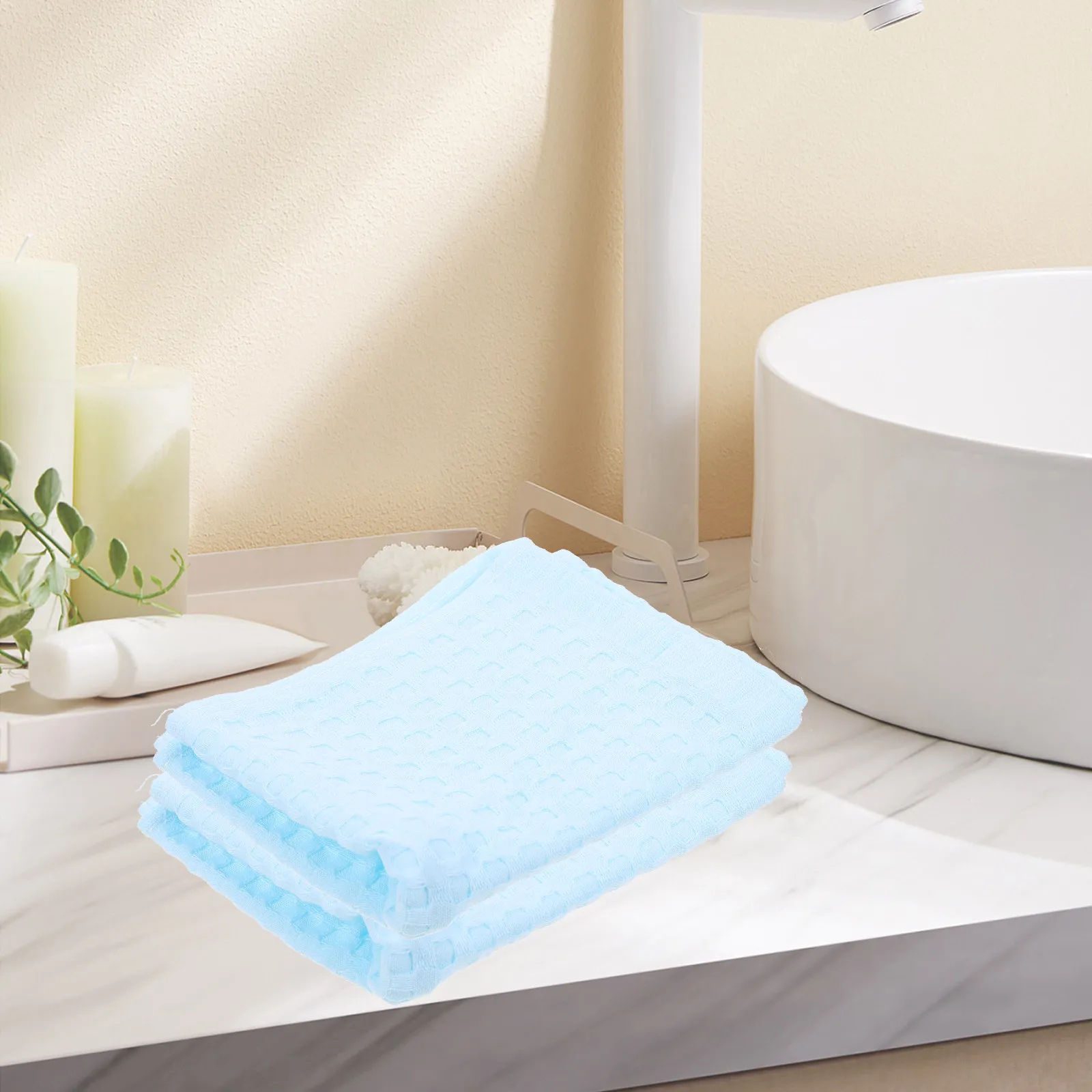 2Pcs Cotton Washcloths Baby Face Towels Soft Hand Towels for Newborn Burp Sweat Makeup Removal Lightweight Absorbent Household