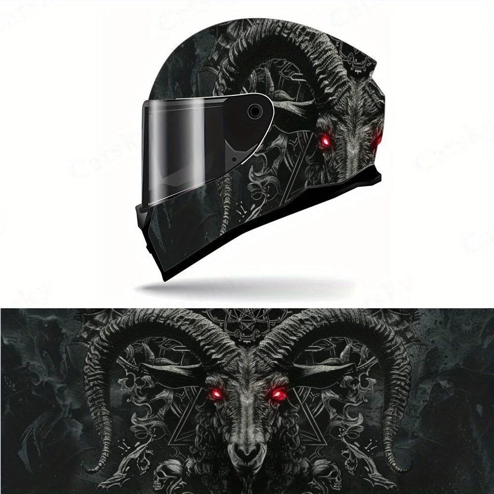 

Cool Dark Ritual Helmet Vinyl Wraps, Waterproof Scratch-Resistant Full Face Helmet Decals, Durable PVC Artistic Design, Instant