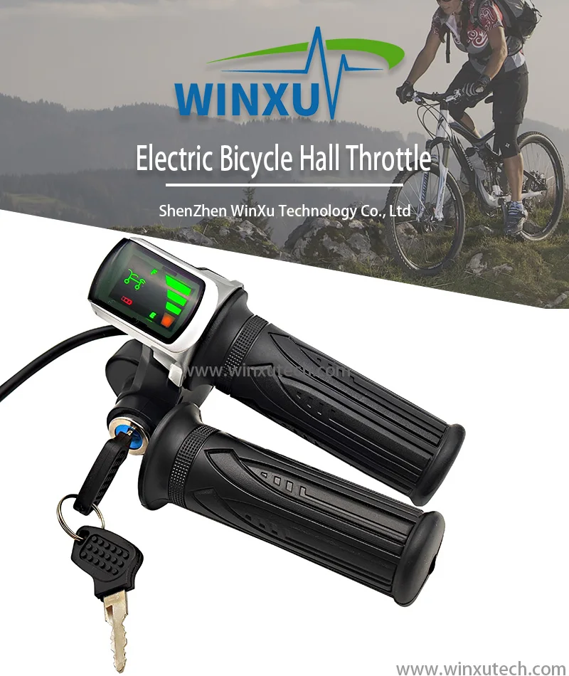 24V 36V 48V 60V Lenker Twist Drossel Geschwindigkeit Controller LED Batterie Kapazität Display Halle Beschleuniger elektrische Fahrrad Roller – Detail 2