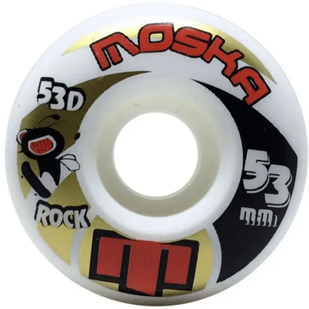 53mm Rock White Skate Wheel Moska