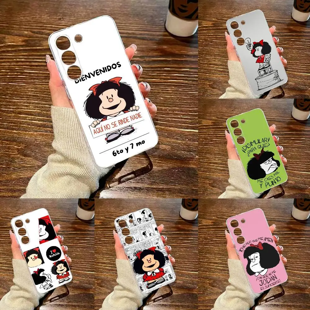 

Hot Mafalda Clear Hard Phone Case For Samsung Galaxy A91,80,73,72 ,71,53,52,32 ,31,22,21,21s,20 Transparent Cover BNM