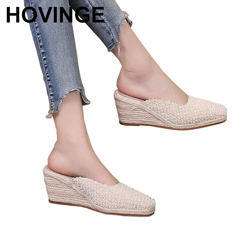 

Espadrilles Shoes Princess Same Style Women Wedge Heel Platform Pointed Toe High Heels Office Lady Shoes Causal