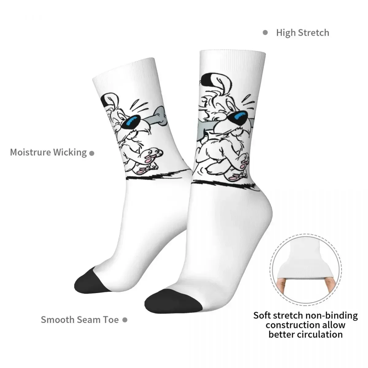 Asterix And Obelix Dogmatix Ideafix Obelix Dog Socks Harajuku Quality Stockings All Season Long Socks for Man's Woman's Gifts