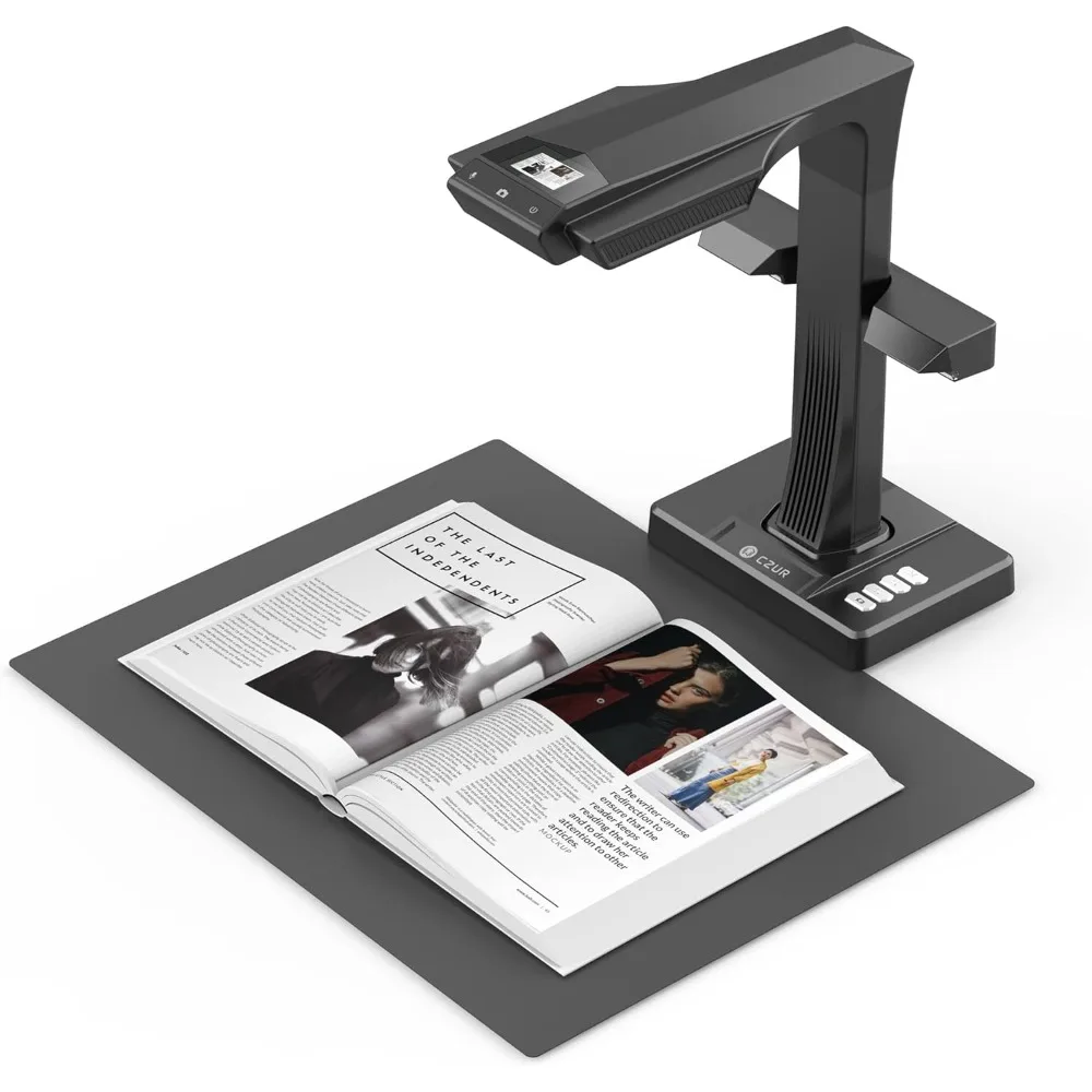 Advanced Book & Document Scanner, 2nd Gen Auto-Flatten&Deskew Tech, 16MP Camera, Capture A3, 186 languages OCR