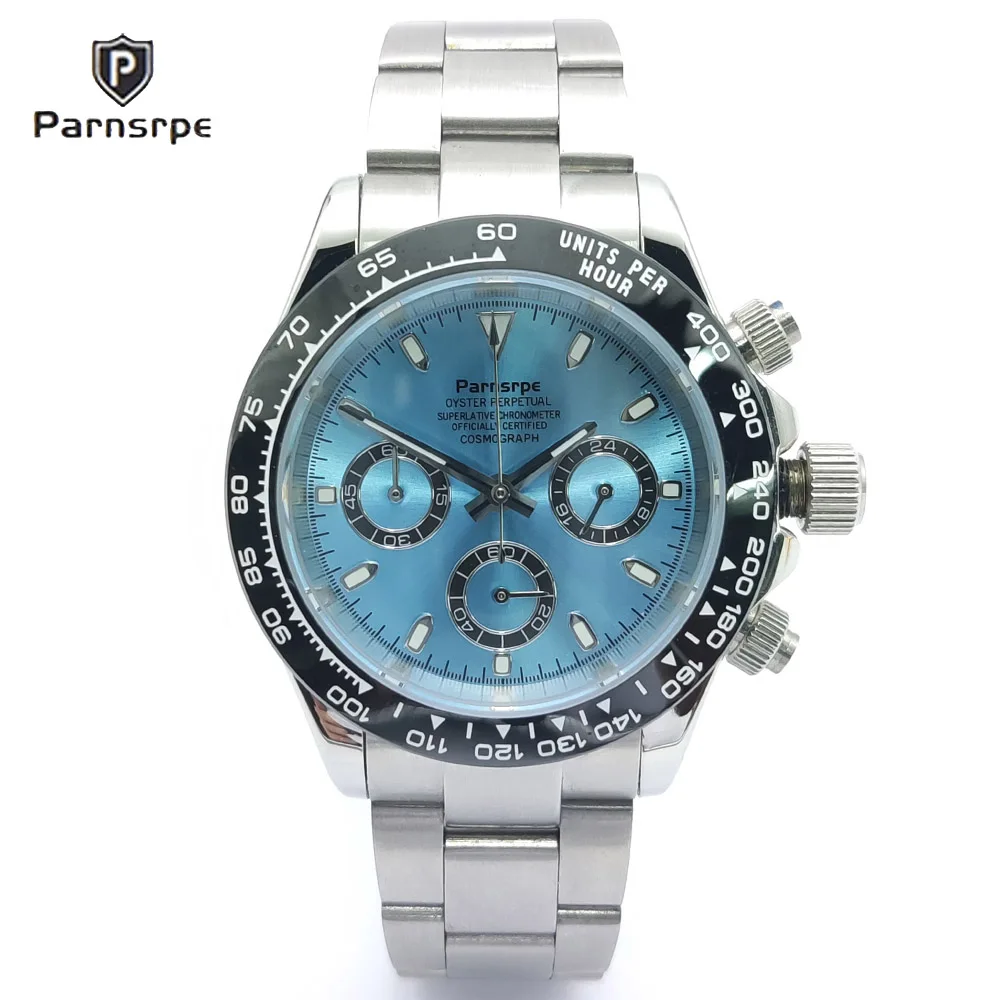 PARNSRPE New 39.5mm VK63 Watch for men Luxury Business Gentleman Customizable Precise Chronograph Waterproof Quartz watch