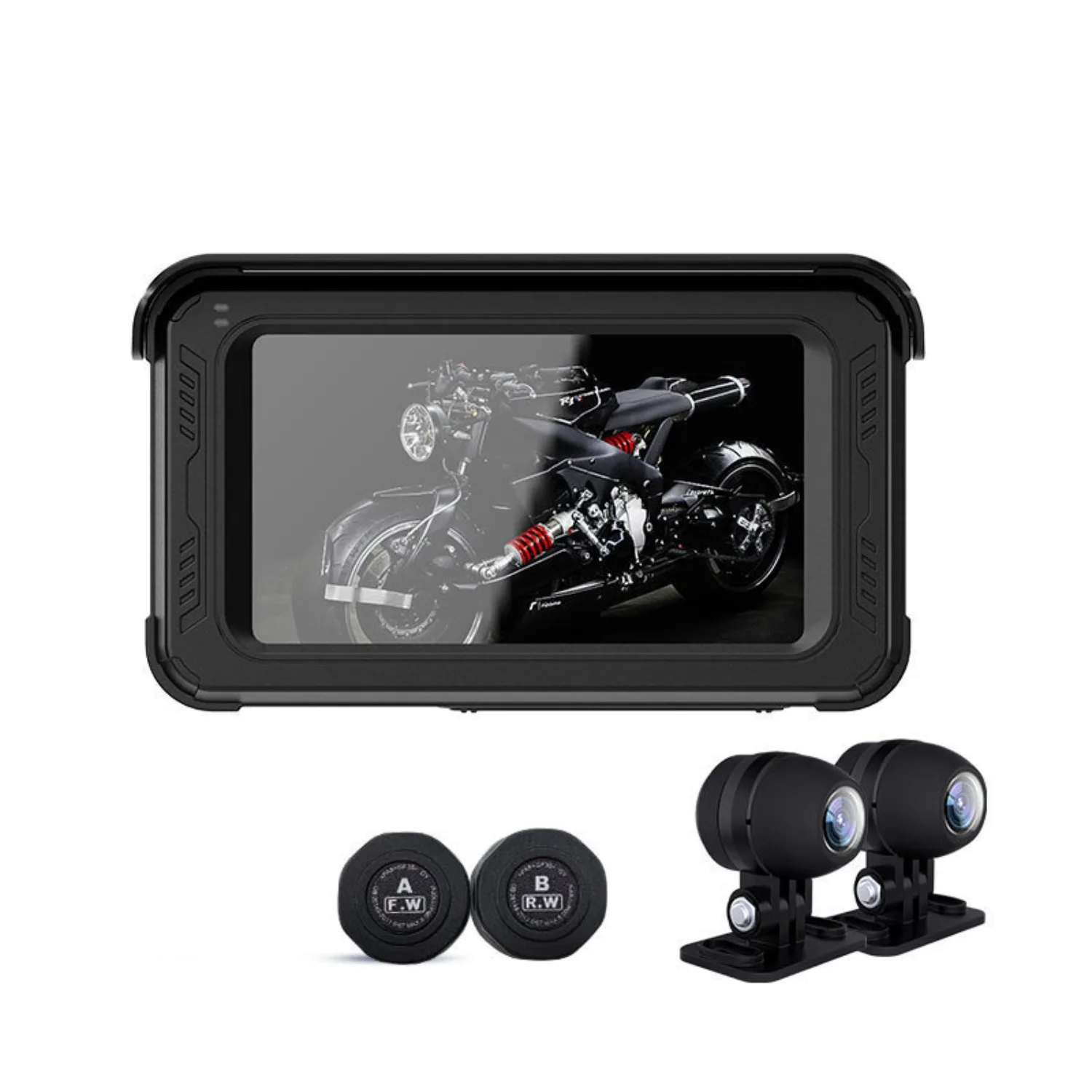 Portable 5-inch Motorcycle Black Box Recorder,Compatible with Apple CarPlay and Android Auto,Motorcycle Dash Cam with Navigation view 6