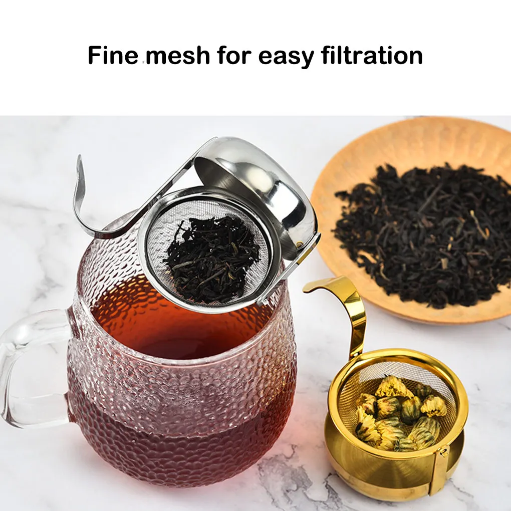 Rotating Tea Strainer Stainless Steel Fine Mesh Filter Sieve Teaware 360 Degree Rotatable Infuser Kitchen Gadgets Silver